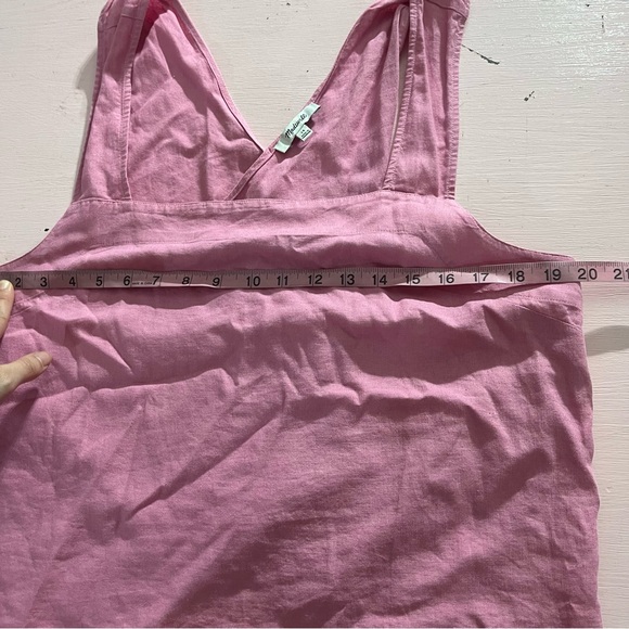 Madewell Linen Cross-Back Sleeveless Top Retro Pink Tank Square Neck Women’s 14 - Picture 11 of 13